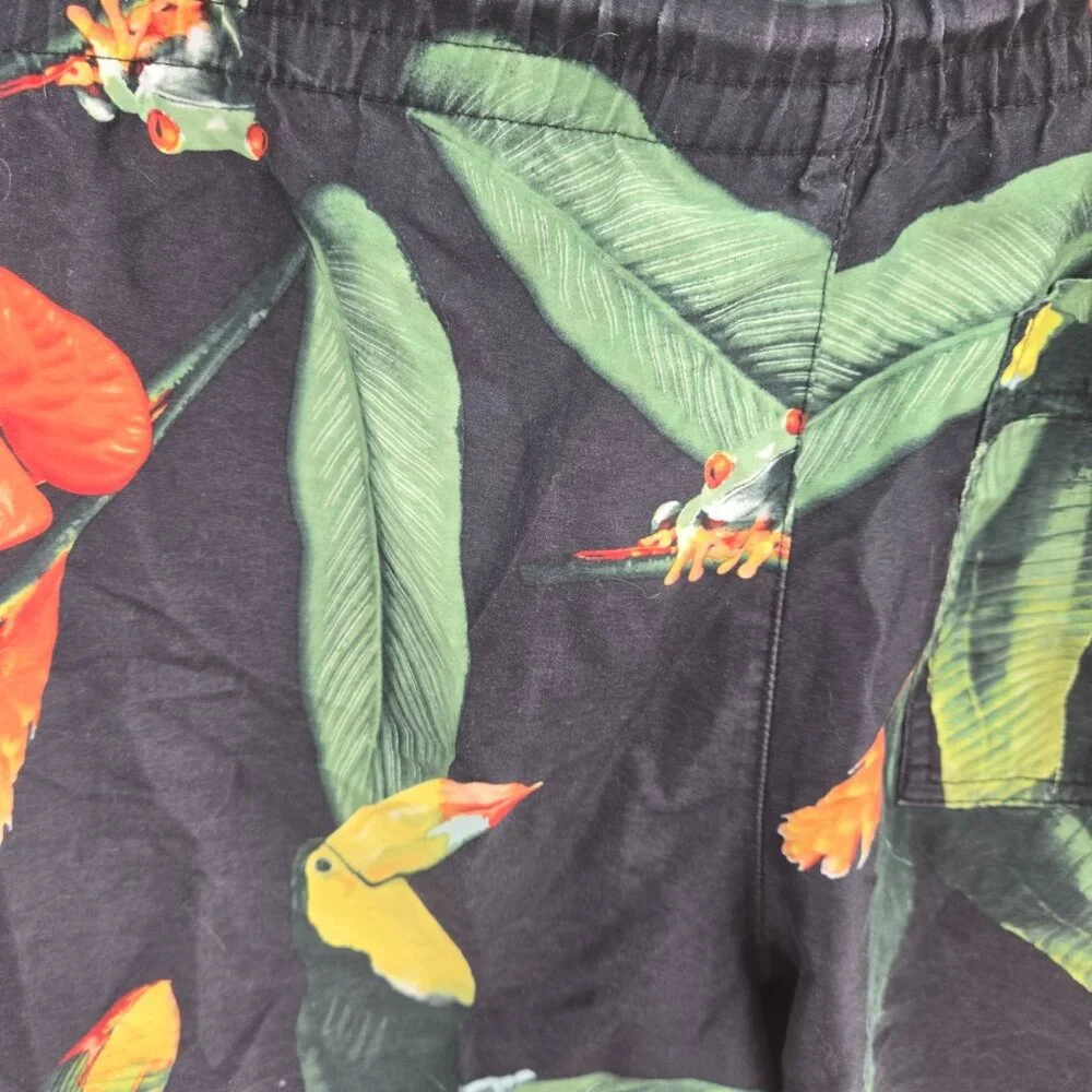 Old Navy Men's Drawstring Birds of Paradise Leaf Swim Trunks Size Small
